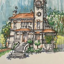 Mon projet du cours : Esquisses d'architecture expressives aux feutres de couleur. Sketching, Drawing, Architectural Illustration, Sketchbook & Ink Illustration project by Niki PAQUITO - 02.13.2023