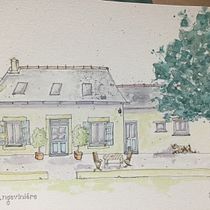 My project for course: Expressive Architectural Sketching with Colored Markers. Sketching, Drawing, Architectural Illustration, Sketchbook & Ink Illustration project by snowtree42 - 02.13.2023