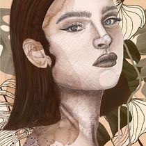 My project for course: Illustrated Portraits with Procreate. Ilustração tradicional, Ilustração vetorial, Ilustração digital, e Desenho de retrato projeto de eslem ozluk - 14.02.2023