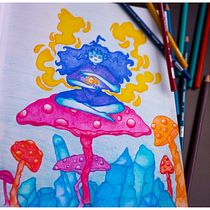 La maga Antheia, experta en aliviar las emociones de las criaturas del bosque.. Character Design, Sketching, Pencil Drawing, Drawing, Sketchbook, Traditional illustration, and Animation project by Mafer Encinas - 02.13.2023