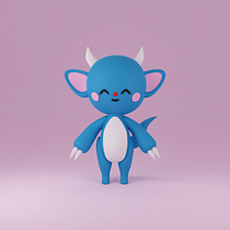 Mi proyecto del curso: Creación de personajes kawaii en 3D con Blender  Ein Projekt aus dem Bereich Traditionelle Illustration, Design von Figuren, Digitale Illustration, 3-D-Modellierung und Manga von Luis Corrales - 14.02.2023
