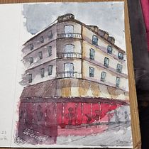 My project for course: Architectural Sketching with Watercolor and Ink. Sketching, Drawing, Watercolor Painting, Architectural Illustration, Sketchbook & Ink Illustration project by Monica G - 02.13.2023
