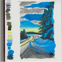 Katie Grace Hammond Project for: Gouache Sketchbook: Painting Your Surroundings. Een project van  Beeldende kunst, Schilderij,  Schetsen,  Architecturale illustratie, Sketchbook y Schilderen met gouache van Katie Grace Hammond - 15.02.2023