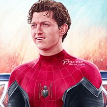 Spider-Man Illustration (My project for course: Pop Culture Character Painting in Photoshop). Traditional illustration, Fine Arts, Drawing, Digital Illustration, and Portrait Drawing project by Ryan Rigby - 02.14.2023