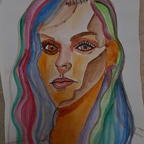 My project for course: Artistic Portrait with Watercolors. Fine Arts, Painting, Watercolor Painting, and Portrait Drawing project by Gökşen Parlatan - 02.16.2023