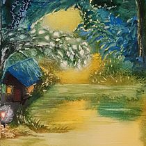Mój projekt z kursu: Malowanie fantastycznych pejzaży akwarelą i gwaszem. Un progetto di Belle arti, Pittura, Pittura ad acquerello, Illustrazione naturalistica e Pittura gouache di Marta - 16.02.2023