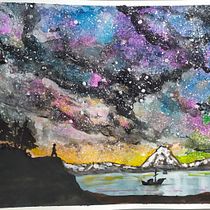 Cielo galáctico . Un progetto di Pittura ad acquerello di Daniel - 17.02.2023