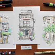 My project for course: Expressive Architectural Sketching with Colored Markers. Een project van  Schetsen,  Tekening,  Architecturale illustratie, Sketchbook y  Illustratie met inkt van Krzysztof Świstak - 18.02.2023