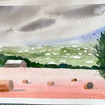 My final paintiing: Watercolor Landscapes: Experimental Tools and Techniques. Projekt z dziedziny  Sztuki piękne,  Malarstwo i Malowanie akwarelą użytkownika Gretchen - 18.02.2023