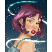 Mi proyecto del curso: Retratos digitales de fantasía con Photoshop. Traditional illustration, Drawing, Digital Illustration, Portrait Drawing, Digital Drawing, and Digital Painting project by sheila.castro.alvarez - 02.18.2023