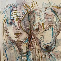 My project for course: Experimental Portraiture with Ink, Tea and Alcohol. Artes plásticas projeto de shellyesimmons - 19.02.2023