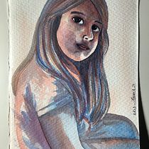 Mi proyecto del curso: Retrato artístico en acuarela. Fine Arts, Painting, Watercolor Painting, and Portrait Drawing project by Elena Martínez - 02.19.2023