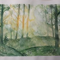 Mein Abschlussprojekt für den Kurs: Verträumte Aquarell-Landschaften: Halte Licht fest. Pintura, e Pintura em aquarela projeto de Janina Günther - 19.02.2023