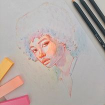 Mi proyecto del curso: Dibujo de retratos llamativos con lápices de colores. Drawing, Portrait Drawing, Sketchbook, and Colored Pencil Drawing project by angelinadalbuoni - 02.19.2023