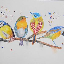 My project for course: Artistic Watercolor Techniques for Illustrating Birds. Traditional illustration, Watercolor Painting, Realistic Drawing, and Naturalistic Illustration project by debashcrofts - 02.05.2023