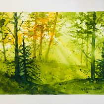 My project for course: Dreamy Watercolor Landscapes: Paint with Light. Pintura, e Pintura em aquarela projeto de dyandean - 16.02.2023
