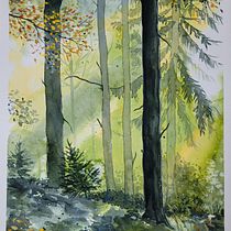 Mi proyecto del curso: Paisajes de ensueño con acuarela: plasma la luz. Pintura, e Pintura em aquarela projeto de Katarzyna Śpiewak - 20.02.2023