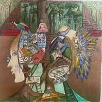 Mi proyecto del curso: Ilustración surrealista con acuarela y tinta. Traditional illustration, Fine Arts, Painting, Drawing, and Watercolor Painting project by Ana M Pena - 02.21.2023