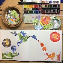 Mijn project van de cursus: Creatief aquarelschetsen voor beginners. Traditional illustration, Sketching, Creativit, Drawing, Watercolor Painting, and Sketchbook project by Maril Rijks - 02.21.2023
