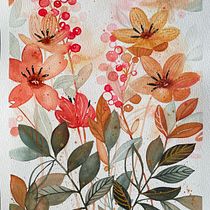 Mon projet du cours : Aquarelle florale créative : renouez avec la nature. Ilustração tradicional, Pintura, Pintura em aquarela e Ilustração botânica projeto de marie_christine.veith - 21.02.2023
