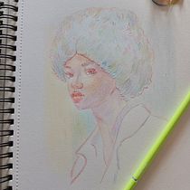 Mi proyecto del curso: Dibujo de retratos llamativos con lápices de colores. Drawing, Portrait Drawing, Sketchbook, and Colored Pencil Drawing project by Judith Valle Jiménez - 02.22.2023