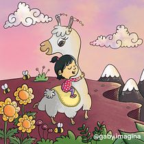 Mi proyecto del curso: una niña y su amiga llama imaginaria . Projekt z dziedziny Trad, c, jna ilustracja, Projektowanie postaci, Ilustracja c, frowa, Ilustracje dla dzieci, R, sunek c i frow użytkownika gabylisa - 22.02.2023