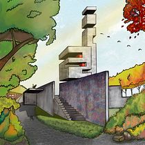 My project for course: Architectural Drawing: From Paper to Photoshop. Drawing, Digital Illustration, Architectural Illustration, Ink Illustration, and Traditional illustration project by mariaq461 - 02.16.2023