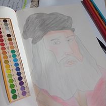 Meu projeto do curso: Desenho de retratos vibrantes com lápis de cor. Drawing, Portrait Drawing, Sketchbook, and Colored Pencil Drawing project by denisecorrea2803 - 02.22.2023