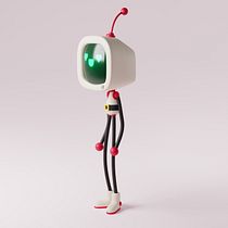 Robert the Robot. Motion Graphics, Character Design, Product Design, and 3D Modeling project by Mara Guerra - 02.22.2023