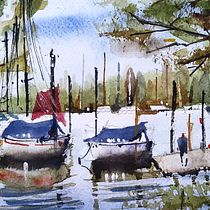 Marina con pito campos Ein Projekt aus dem Bereich Malerei, Aquarellmalerei und Naturalistische Illustration von Lucas Salas - 18.02.2023