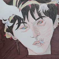 My project for course: Chiaroscuro Creative Portrait with Pencils. Un projet de Illustration traditionnelle, Dessin au cra, on, Dessin de portrait, Dessin artistique, Dessin aux cra , et ons de couleur de Priya MK - 22.02.2023