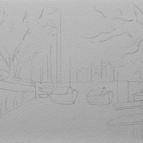 Meu projeto do curso: Pintura em aquarela de paisagens marinhas Ein Projekt aus dem Bereich Malerei, Aquarellmalerei und Naturalistische Illustration von Dinis Ponteira - 23.02.2023