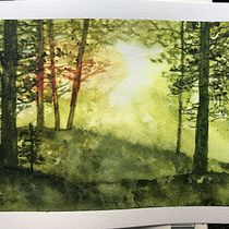 Mon projet du cours : Paysages oniriques à l'aquarelle : capturez la lumière. Pintura, e Pintura em aquarela projeto de cobristan - 23.02.2023