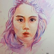 Mi proyecto del curso: Retrato artístico en acuarela. Fine Arts, Painting, Watercolor Painting, and Portrait Drawing project by Nawashi Popoca - 02.21.2023