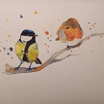 My project for course: Artistic Watercolor Techniques for Illustrating Birds. Traditional illustration, Watercolor Painting, Realistic Drawing, and Naturalistic Illustration project by Silvia - 02.24.2023