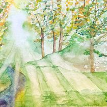 Mein Abschlussprojekt für den Kurs: Verträumte Aquarell-Landschaften: Halte Licht fest. Pintura, e Pintura em aquarela projeto de Susanne Scholaen - 26.02.2023