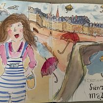 Mon projet du cours : Sketching artistique à l’aquarelle : osez exprimer vos idées. Ilustração tradicional, Esboçado, Criatividade, Desenho, Pintura em aquarela, e Sketchbook projeto de laura22_ - 26.02.2023