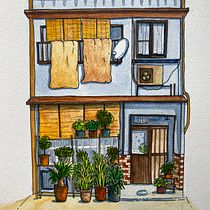 My project for course: Illustrating Charming Scenes with Watercolor and Ink. Painting, Sketching, Watercolor Painting, Architectural Illustration & Ink Illustration project by mariacaoile - 02.25.2023