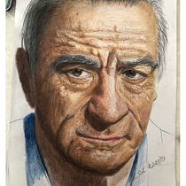 My project for course: Realistic Portrait with Coloured Pencils. Un progetto di Illustrazione tradizionale, Belle arti, Disegno a matita, Disegno, Disegno di ritratti, Disegno realistico, Disegno artistico e Disegno con matite colorate di Elena - 26.02.2023