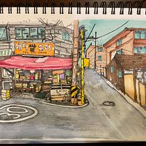 My project for course: Expressive Architectural Sketching with Colored Markers. Een project van  Schetsen,  Tekening,  Architecturale illustratie, Sketchbook y  Illustratie met inkt van leefb509 - 27.02.2023
