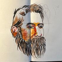Mój projekt z kursu: Szkicownik z portretami akwarelowymi. Painting, Watercolor Painting, Portrait Drawing, and Sketchbook project by Natalia Saw - 02.27.2023