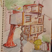 My project for course: Expressive Architectural Sketching with Colored Markers. Een project van  Schetsen,  Tekening,  Architecturale illustratie, Sketchbook y  Illustratie met inkt van Silje Angelvik - 28.02.2023
