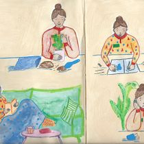 Mon projet du cours : Création de personnages à partir de dessins d’observation. Un proyecto de Ilustración tradicional, Diseño de personajes, Dibujo y Sketchbook de lise_cgd - 28.02.2023