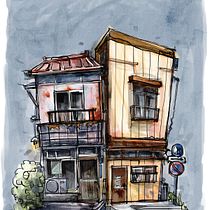 My project for course: Expressive Architectural Sketching with Colored Markers. Een project van  Schetsen,  Tekening,  Architecturale illustratie, Sketchbook y  Illustratie met inkt van jeong1026 - 20.02.2023