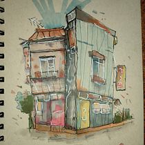 Mi proyecto del curso: Dibujo arquitectónico expresivo con marcadores de colores. Een project van  Schetsen,  Tekening,  Architecturale illustratie, Sketchbook y  Illustratie met inkt van blogo86 - 24.02.2023
