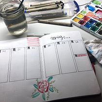 My project for course: Bullet Journaling: Illustrated Planning. Een project van Craft, Aquarelschilderen, DIY, Management En Productiviteit y Business van Silvia Stoller - 01.03.2023