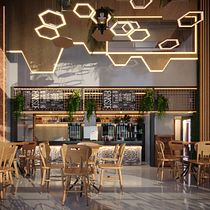 Meu projeto do curso: Design de interiores para restaurantes. Projekt z dziedziny Architektura wnętrz, Projektowanie wnętrz, Dekoracja wnętrz, Projektowanie powierzchni h, low, ch i Projektowanie przestrzeni użytkownika Mayara Costa - 01.03.2023