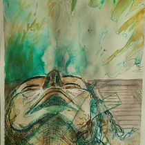 My project for course: Experimental Portraiture with Ink, Tea and Alcohol. Artes plásticas, Pintura, Desenho e Ilustração com tinta projeto de art_amanda - 02.03.2023