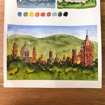Mi proyecto del curso: Sketching de viajes en acuarela: captura el mundo que te rodea. Traditional illustration, Painting, Sketching, Drawing, Watercolor Painting, Architectural Illustration, and Sketchbook project by Jessie Cortés - 03.02.2023