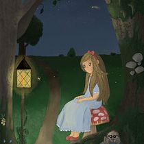 My project for course: Children’s Illustration with Procreate: Paint Magical Scene - Little Miss Muffet. Ilustração tradicional, Ilustração digital, Ilustração infantil, Pintura digital, e Álbum ilustrado projeto de Tammy Wright - 01.03.2023